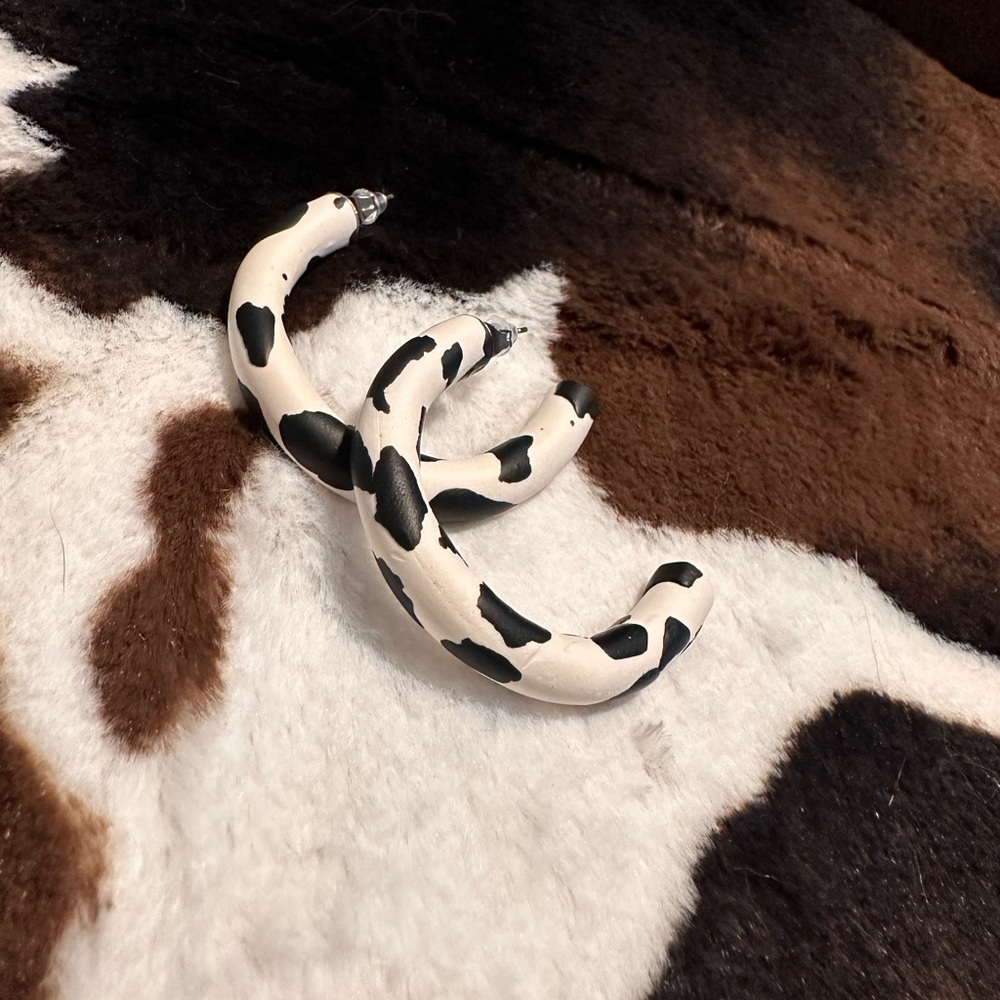 Cow print Hoops